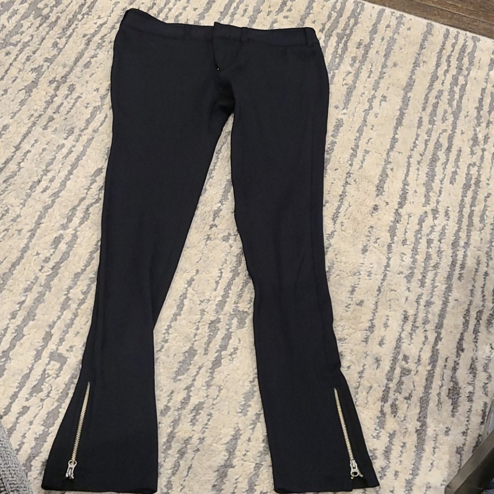 Vince black stretch pants with zippered bottoms